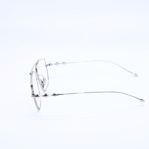 極美品 GENTLE MONSTER ジェントルモンスター 眼鏡 シルバーフレーム シルバーテンプル 59◻︎17 151 CO 中古 4a004128