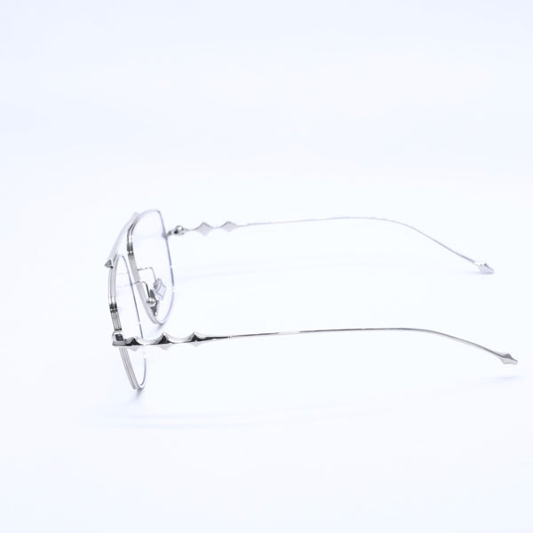 極美品 GENTLE MONSTER ジェントルモンスター 眼鏡 シルバーフレーム シルバーテンプル 59◻︎17 151 CO 中古 4a004128