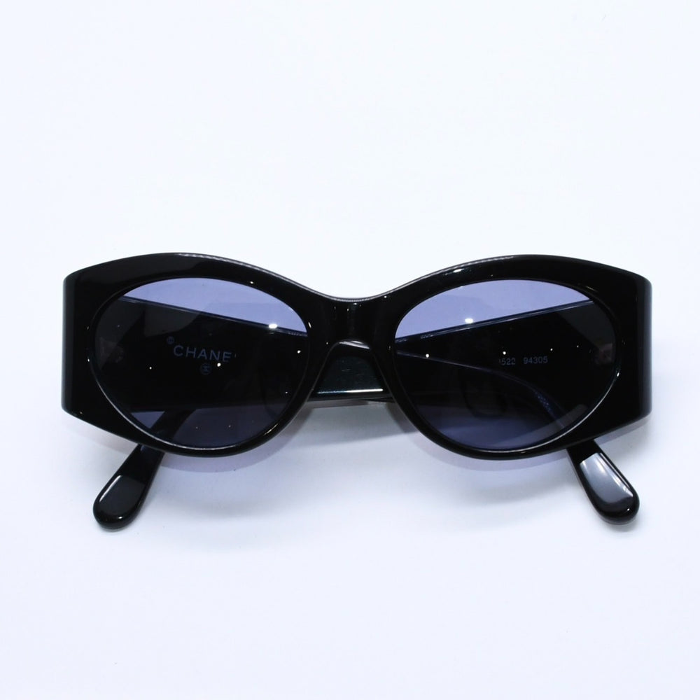 CHANEL シャネル サングラス アイウェア 03522 94305 ココマーク ミラー ブラック プラスチック アセテート 美品 中古 4a004046