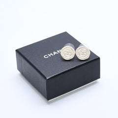 Very Good Condition CHANEL Earrings Coco Mark Coin Motif Gold Color Gold A16V Engraved Used 4a003873