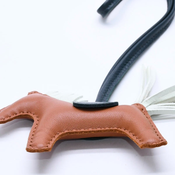Very Good Condition HERMES Rodeo Charm PM Bag Charm Brown Green Light Green Veil Chypre Veil Fizz Agnomiro U Stamp Used 4a003876