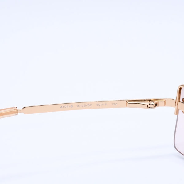 極美品 CHANEL シャネル ハーフリム サングラス アイウェア 4104-B c.125/8Z サイズ62□15 120 ココマーク ラインストーン 中古 4a004052