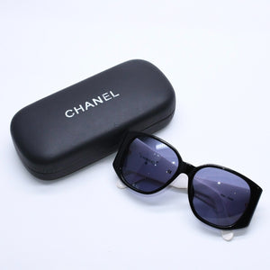 CHANEL Sunglasses Eyewear 05251 C0229 Coco Mark Side Logo Bicolor Black White Good Condition Used 4a004048