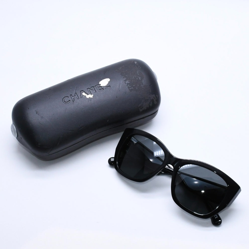 CHANEL シャネル サングラス アイウェア 5429 c.501/S4 サイズ55□17 140 ココマーク ブラック アセテート 美品 中古 4a004024