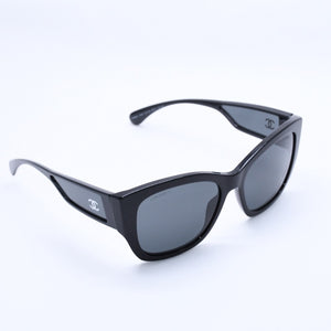 CHANEL Sunglasses Eyewear 5429 c.501/S4 Size 55□17 140 Coco Mark Black Acetate Good Condition Used 4a004024