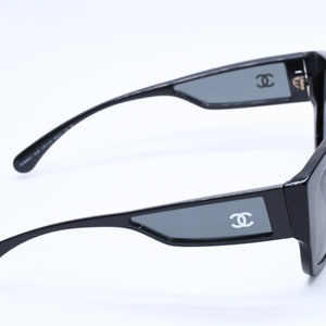 CHANEL Sunglasses Eyewear 5429 c.501/S4 Size 55□17 140 Coco Mark Black Acetate Good Condition Used 4a004024