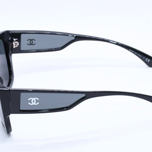 CHANEL Sunglasses Eyewear 5429 c.501/S4 Size 55□17 140 Coco Mark Black Acetate Good Condition Used 4a004024