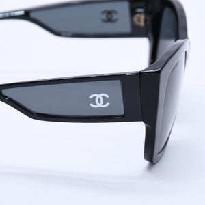 CHANEL Sunglasses Eyewear 5429 c.501/S4 Size 55□17 140 Coco Mark Black Acetate Good Condition Used 4a004024