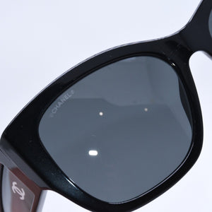 CHANEL Sunglasses Eyewear 5429 c.501/S4 Size 55□17 140 Coco Mark Black Acetate Good Condition Used 4a004024