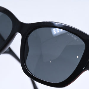 CHANEL Sunglasses Eyewear 5429 c.501/S4 Size 55□17 140 Coco Mark Black Acetate Good Condition Used 4a004024