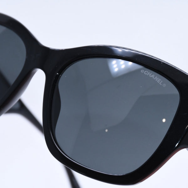 CHANEL Sunglasses Eyewear 5429 c.501/S4 Size 55□17 140 Coco Mark Black Acetate Good Condition Used 4a004024
