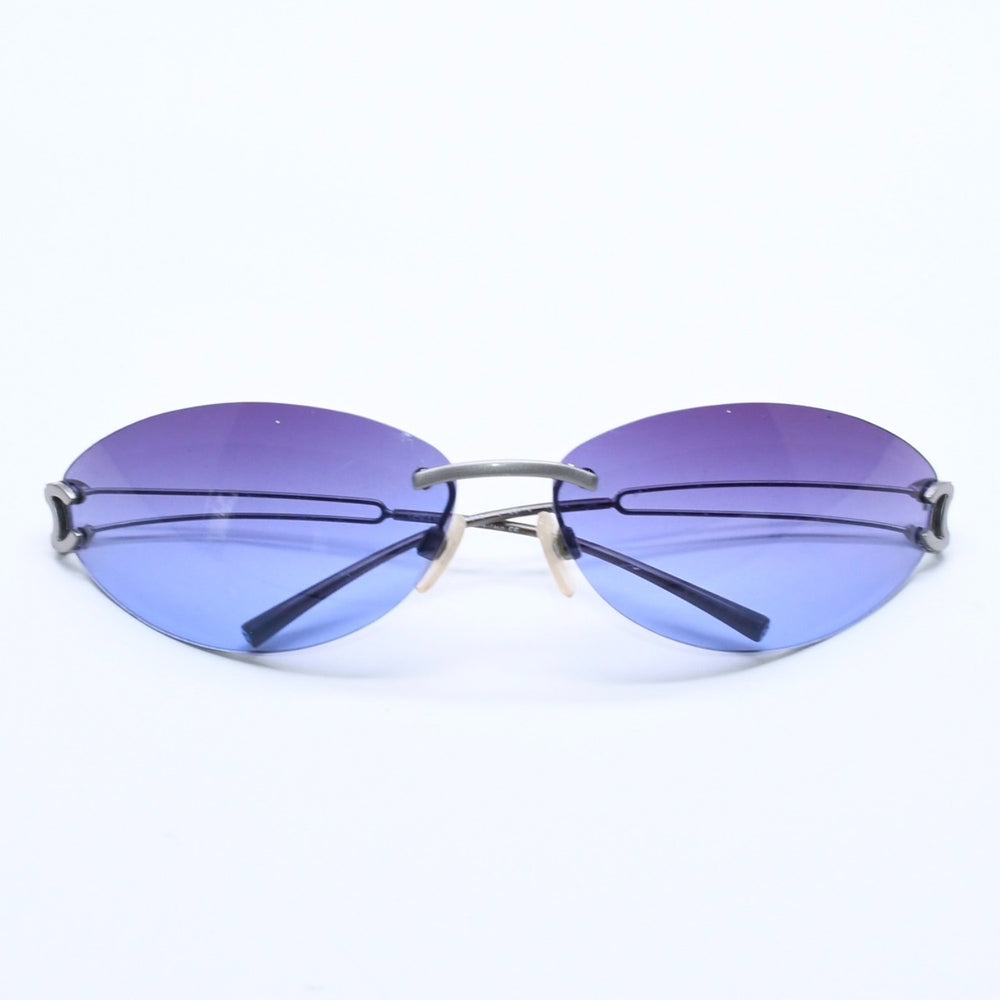 CHANEL シャネル リムレス サングラス アイウェア 4049 c.189/79 サイズ70□14 120 ココマーク パープル 美品 中古 4a004040