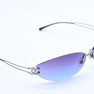 CHANEL Rimless Sunglasses Eyewear 4049 c.189/79 Size 70□14 120 Coco Mark Purple Good Condition Used 4a004040