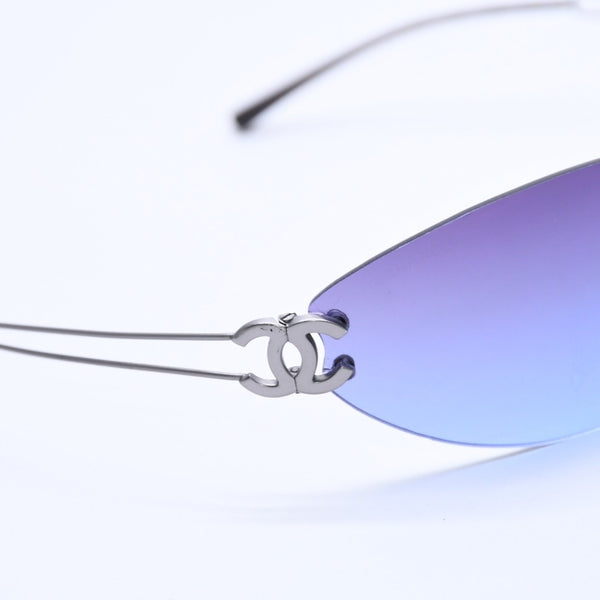 CHANEL Rimless Sunglasses Eyewear 4049 c.189/79 Size 70□14 120 Coco Mark Purple Good Condition Used 4a004040