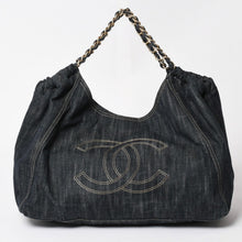 画像をギャラリービューアに読み込む, 極美品 CHANEL シャネル COCO CABAS GM ココカバス GM チェーントートバッグ A35109 13番台 ココマーク スパークリングデニム 中古 4a004055