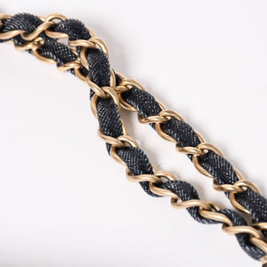 極美品 CHANEL シャネル COCO CABAS GM ココカバス GM チェーントートバッグ A35109 13番台 ココマーク スパークリングデニム 中古 4a004055