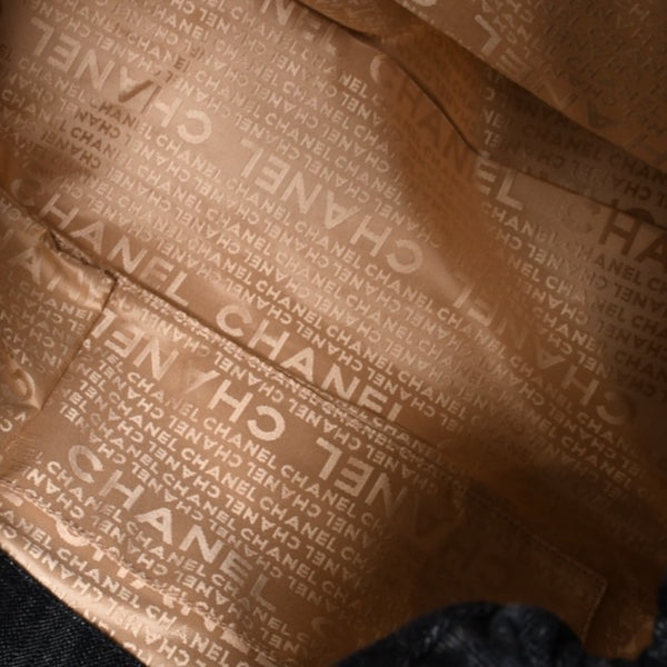 極美品 CHANEL シャネル COCO CABAS GM ココカバス GM チェーントートバッグ A35109 13番台 ココマーク スパークリングデニム 中古 4a004055