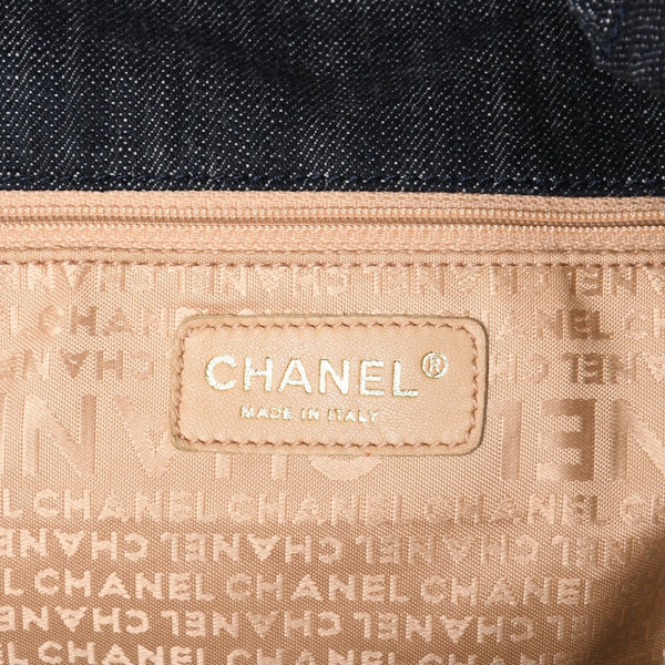 極美品 CHANEL シャネル COCO CABAS GM ココカバス GM チェーントートバッグ A35109 13番台 ココマーク スパークリングデニム 中古 4a004055