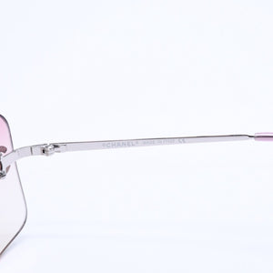 Very Good Condition CHANEL Rimless Sunglasses Eyewear 4017-D c.124/58 Size 62□17 120 Coco Mark Rhinestone Pink Used 4a004051