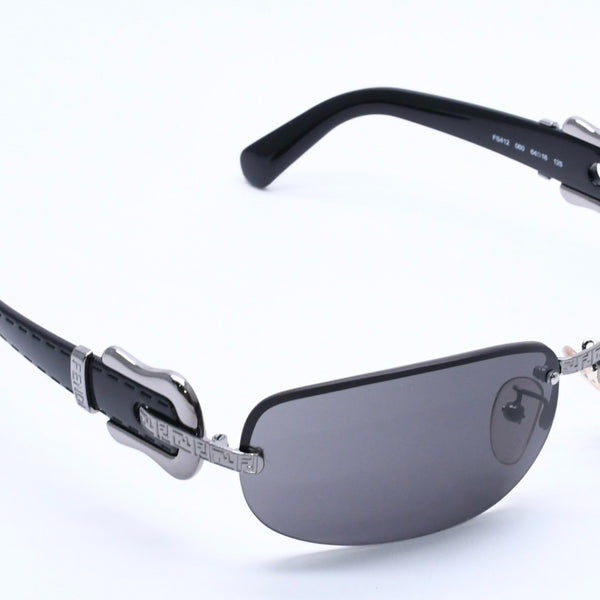 FENDI Half Rim Sunglasses Eyewear FS412 060 Size 64□16 125 Belt Temple Black Good Condition Used 4a004161