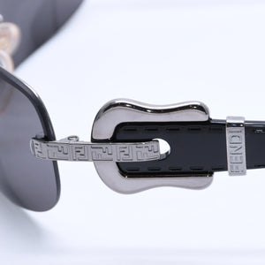FENDI Half Rim Sunglasses Eyewear FS412 060 Size 64□16 125 Belt Temple Black Good Condition Used 4a004161