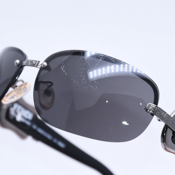 FENDI Half Rim Sunglasses Eyewear FS412 060 Size 64□16 125 Belt Temple Black Good Condition Used 4a004161