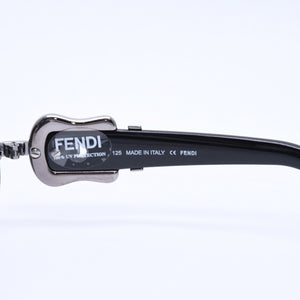FENDI Half Rim Sunglasses Eyewear FS412 060 Size 64□16 125 Belt Temple Black Good Condition Used 4a004161