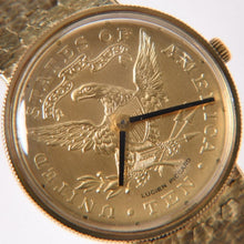 画像をギャラリービューアに読み込む, LUCIEN PICCARD ルシアン ピカール $10 COIN 10ドル コイン 腕時計 重量約42.87g 手巻き 14K 金文字盤 イーグル金貨 良品 中古 4a004062