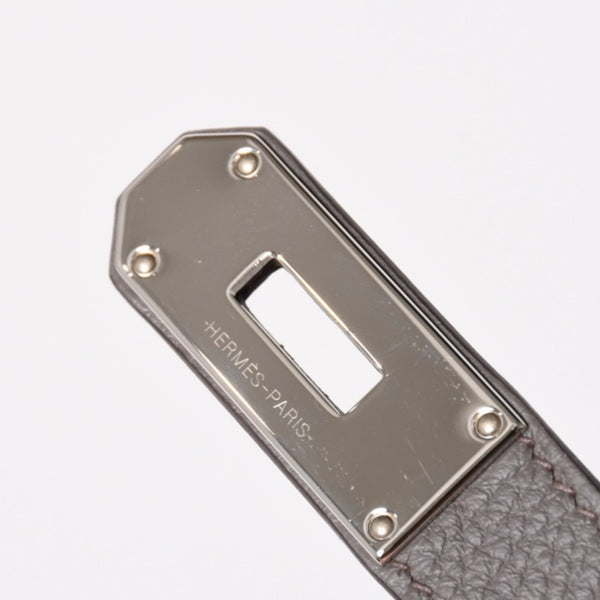 Like new Hermes Kelly Akkado PM K engraved one shoulder bag Grimeyer Togo Silver hardware Used 4a004063