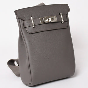 Like new Hermes Kelly Akkado PM K engraved one shoulder bag Grimeyer Togo Silver hardware Used 4a004063