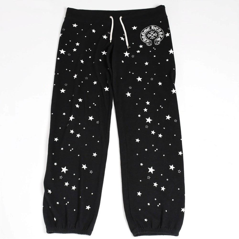 CHROME HEARTS クロムハーツ ホースシュー スタープリント スウェットパンツ CHクロス ドット柄 ブラック Mサイズ 美品 中古 4a004067