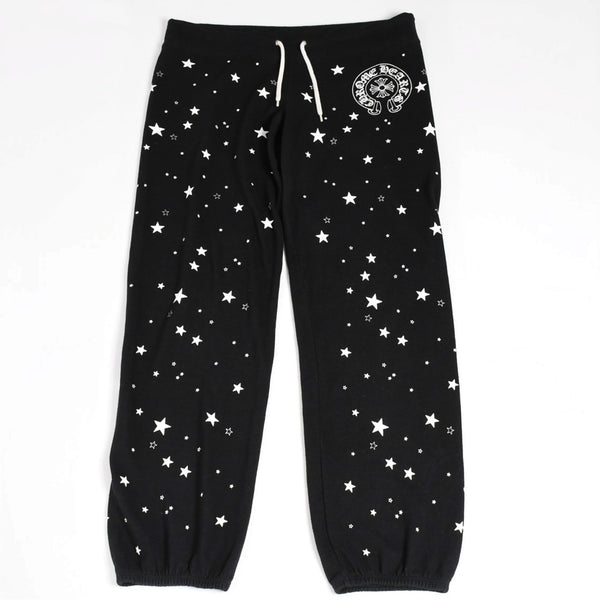 CHROME HEARTS クロムハーツ ホースシュー スタープリント スウェットパンツ CHクロス ドット柄 ブラック Mサイズ 美品 中古 4a004067