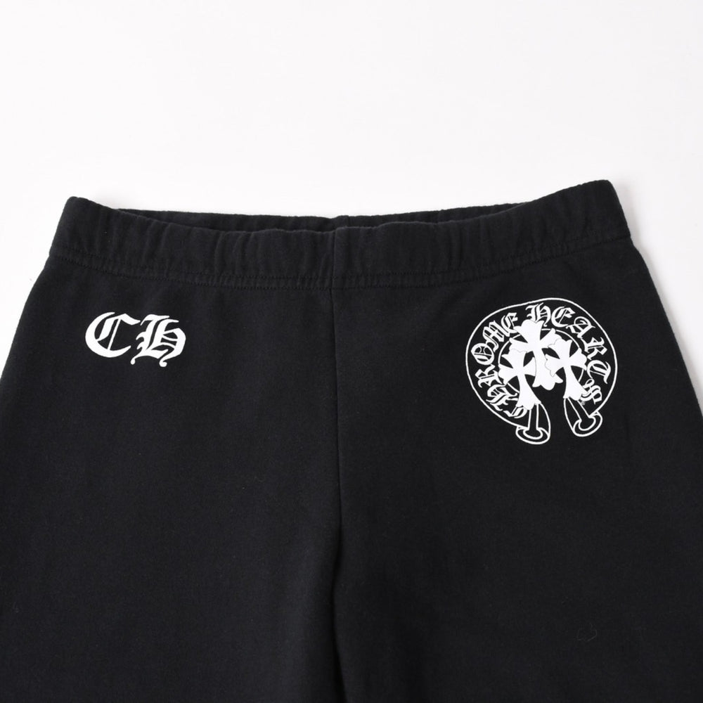 CHROME HEARTS Horseshoe Logo Sweatpants CH Logo Cemetery Cross Black Jogger Pants XS Size Good Condition Used 4a004078