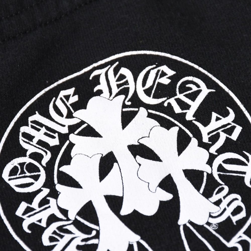 CHROME HEARTS Horseshoe Logo Sweatpants CH Logo Cemetery Cross Black Jogger Pants XS Size Good Condition Used 4a004078