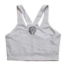 Load image into Gallery viewer, 極美品 CHROME HEARTS クロムハーツ リブタンクトップ ノースリーブ CHプラス CH総柄 ホースシュー 23ss グレー 中古 4a004116