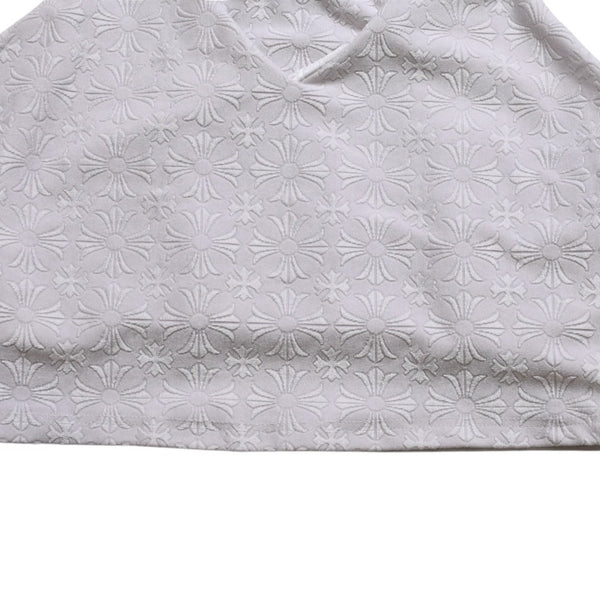 極美品 CHROME HEARTS クロムハーツ リブタンクトップ ノースリーブ CHプラス CH総柄 ホースシュー 23ss グレー 中古 4a004116