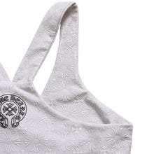 Load image into Gallery viewer, 極美品 CHROME HEARTS クロムハーツ リブタンクトップ ノースリーブ CHプラス CH総柄 ホースシュー 23ss グレー 中古 4a004116