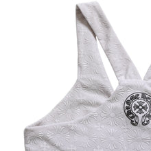 Load image into Gallery viewer, 極美品 CHROME HEARTS クロムハーツ リブタンクトップ ノースリーブ CHプラス CH総柄 ホースシュー 23ss グレー 中古 4a004116