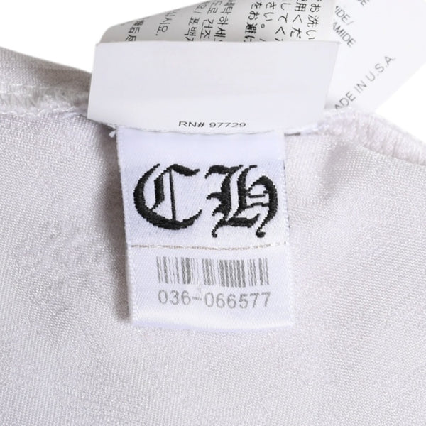 極美品 CHROME HEARTS クロムハーツ リブタンクトップ ノースリーブ CHプラス CH総柄 ホースシュー 23ss グレー 中古 4a004116