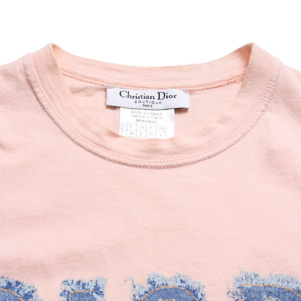 Christian Dior クリスチャンディオール デニムロゴ ノースリーブ タンクトップ ガリアーノ期 3P16155302 デニム サイズ36 美品 中古 4a004068
