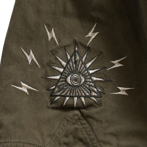 MAYO Mayo Shorts Shorts FOREGET ME NOT THUNDER EMBROIDERY Khaki Embroidery Good Condition Used 4a004132