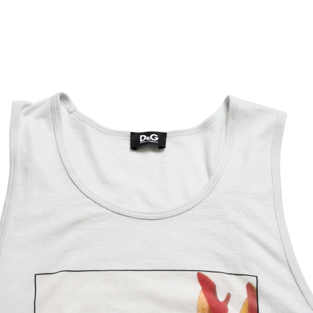 DOLCE&GABBANA Dolce &amp; Gabbana D&G Tank top shirt, printed, gray and blue, excellent condition, pre-owned, item number 4a004152