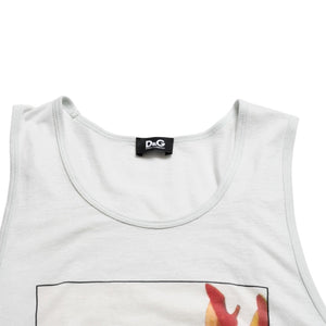 DOLCE&GABBANA Dolce &amp; Gabbana D&G Tank top shirt, printed, gray and blue, excellent condition, pre-owned, item number 4a004152