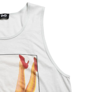 DOLCE&GABBANA Dolce &amp; Gabbana D&G Tank top shirt, printed, gray and blue, excellent condition, pre-owned, item number 4a004152