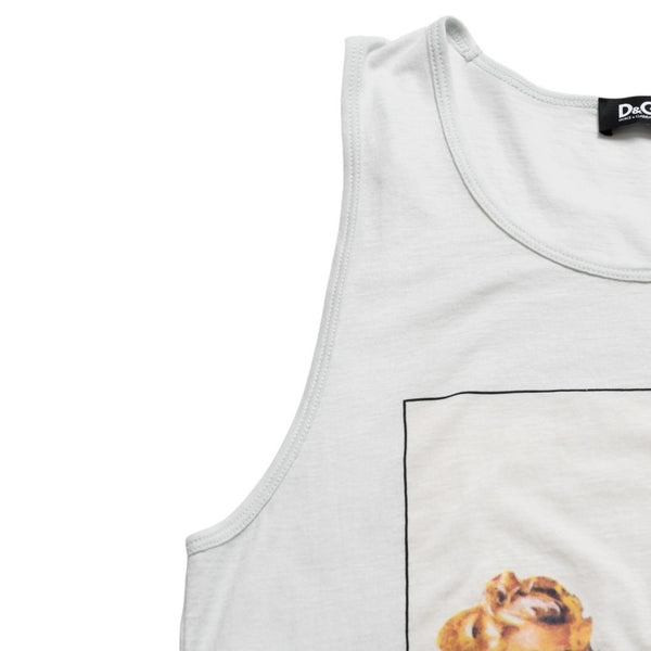 DOLCE&GABBANA Dolce &amp; Gabbana D&G Tank top shirt, printed, gray and blue, excellent condition, pre-owned, item number 4a004152