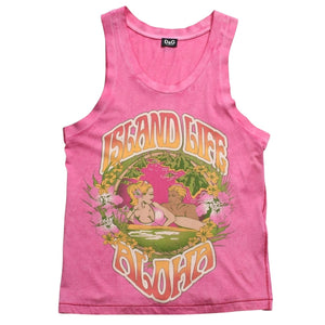 Extremely beautiful item DOLCE&GABBANA Dolce &amp; Gabbana D&G Tank top shirt, printed, pink, used, 4a004144