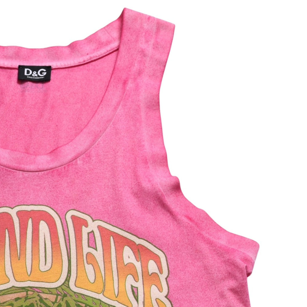 Extremely beautiful item DOLCE&GABBANA Dolce &amp; Gabbana D&G Tank top shirt, printed, pink, used, 4a004144