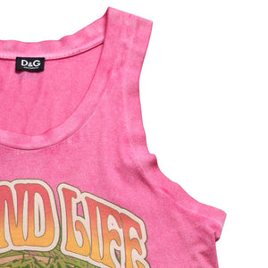 Extremely beautiful item DOLCE&GABBANA Dolce &amp; Gabbana D&G Tank top shirt, printed, pink, used, 4a004144