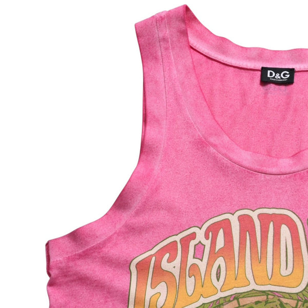 Extremely beautiful item DOLCE&GABBANA Dolce &amp; Gabbana D&G Tank top shirt, printed, pink, used, 4a004144