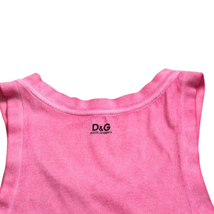 Extremely beautiful item DOLCE&GABBANA Dolce &amp; Gabbana D&G Tank top shirt, printed, pink, used, 4a004144
